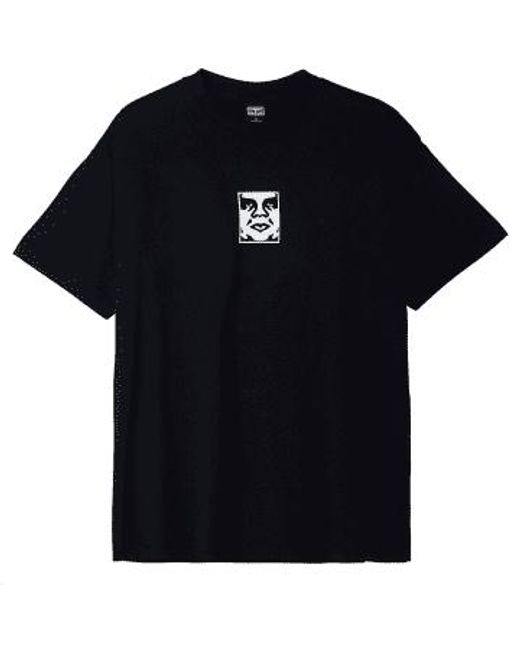 Obey Icon heavyweight t-shirt in Black für Herren