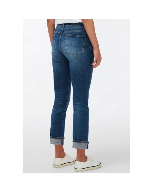 7 For All Mankind Dark Blue Relaxed Skinny Jeans | Lyst