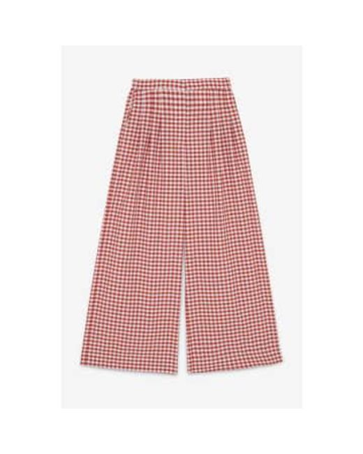 Ottod'Ame Red Ottod'ame Vichy Cotton Palazzo Trousers