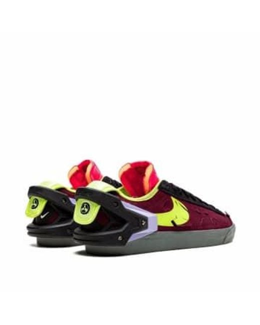 Nike Black Night Maroon And Lemon Venom Blazer Low X Acronym Sneakers for men