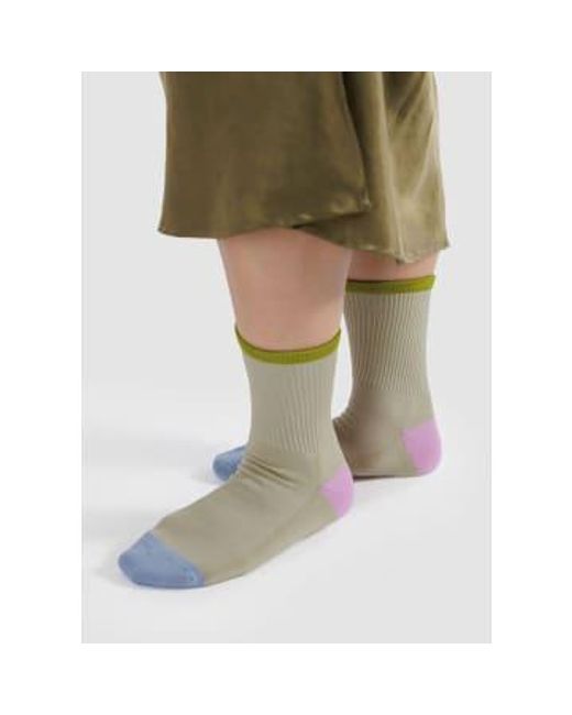 Baggu Green Ribbed Socks