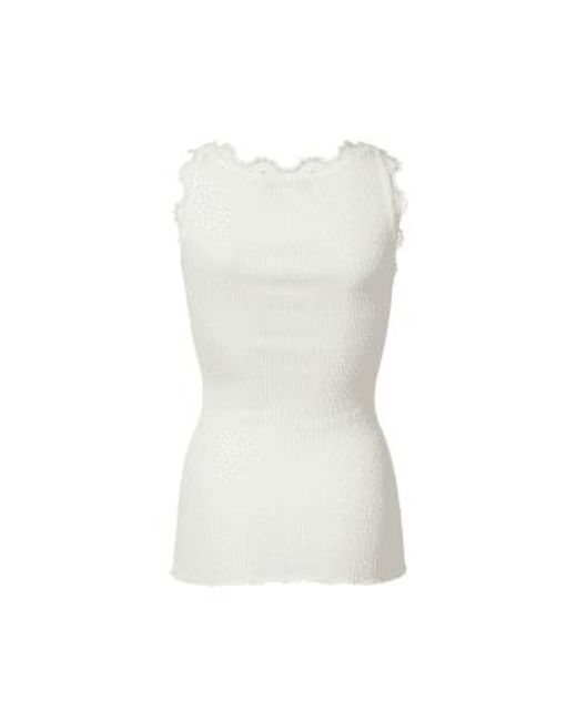 Rosemunde White Babette Round Neck Lace Vest Top Col: 1049 , Size: Xs Xs