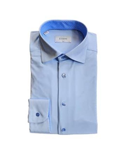 Camisa elástica cuatro vías slim fit con talles contraste 10001226922 Eton of Sweden de hombre de color Blue