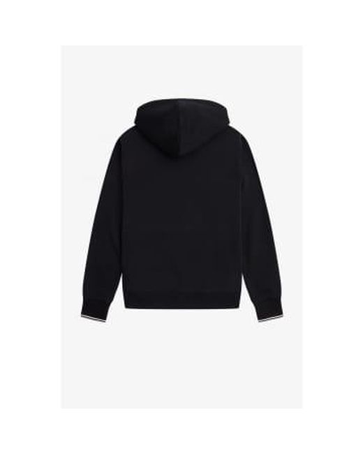 Fred Perry Black Tipped Hooded Sweatshirt for men