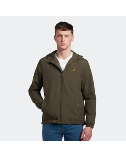 Lyle & Scott Green & Zip Through Hooded Jacket Olive M for men