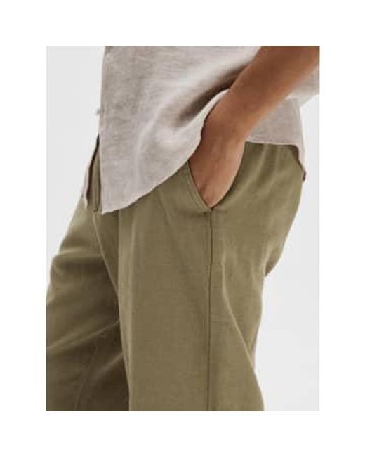 Slim Tape Brody 172 Linen Pant di SELECTED in Green