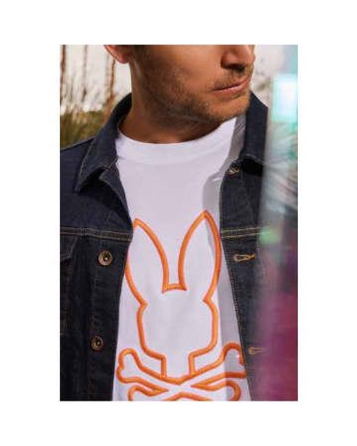 Psycho Bunny White Floyd Graphic Tee for men