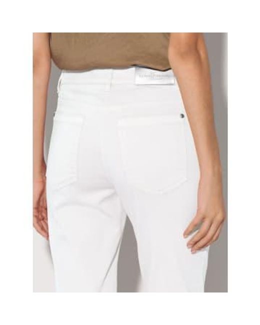 Luisa Cerano White Baby Flare Jeans Bleached Uk 8
