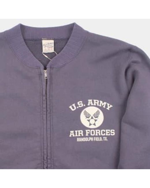 Buzz Rickson's Purple Zip Army Air Ces Sweatshirt for men