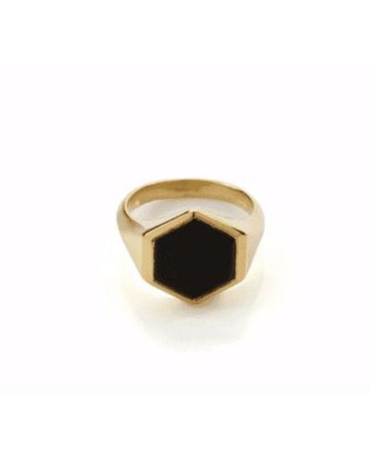 Varro Onyx Ring M Vermeil di Rachel Entwistle in Black