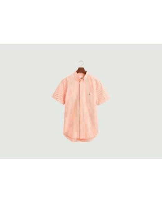 Gant Kurzarmhemd in Pink für Herren