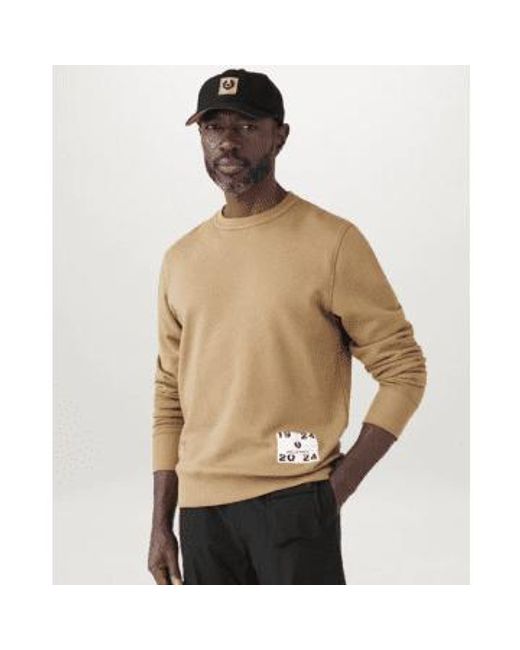 Centenary Applique Label Sweatshirt di Belstaff in Natural da Uomo