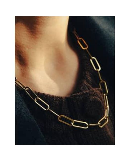 Chain Link Choker Necklace 18K Tarnish Free Waterproof 1 di Nordic Muse in Black
