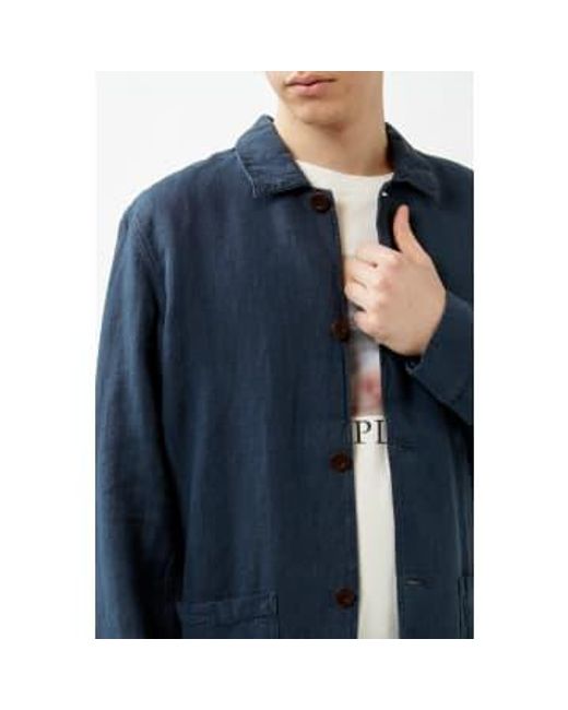 Portuguese Flannel Blue Linen Labura Jacket for men