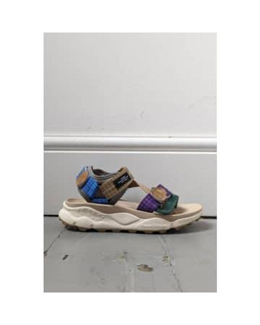 Flower Mountain Gray Nazca & Violet Velcro Sandals for men