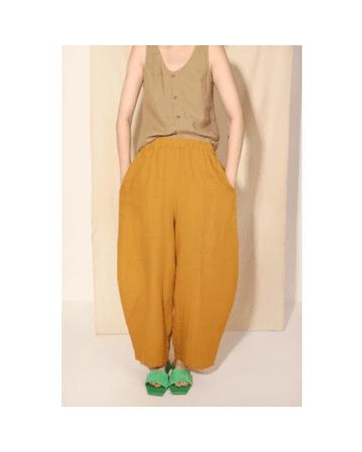 Basic Linen Dijon Trousers di L.F.Markey in Natural