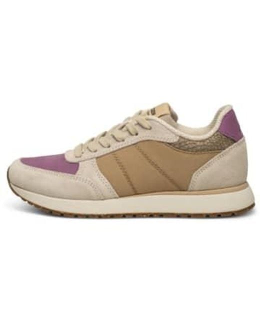 Woden Natural Ronja Trainer-Mulberry Multi-WL740