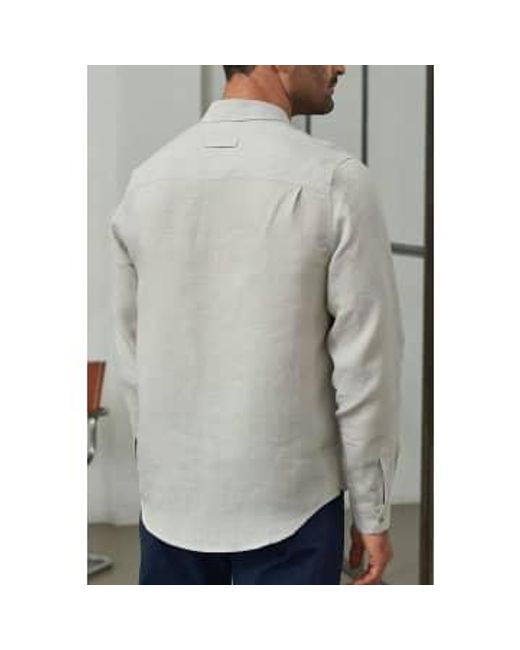 About Companions Gray Reed Linen Simon Shirt Light / S for men