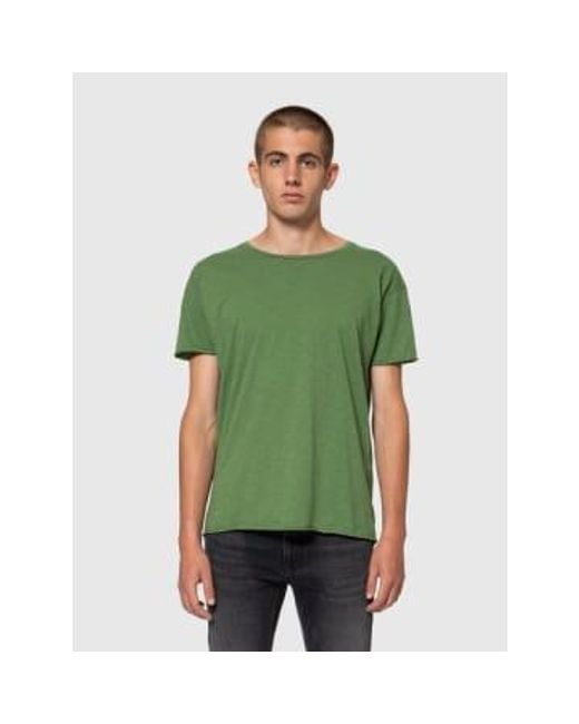 Nudie Jeans Green T-shirt Roger Slub Pistaccio L / for men