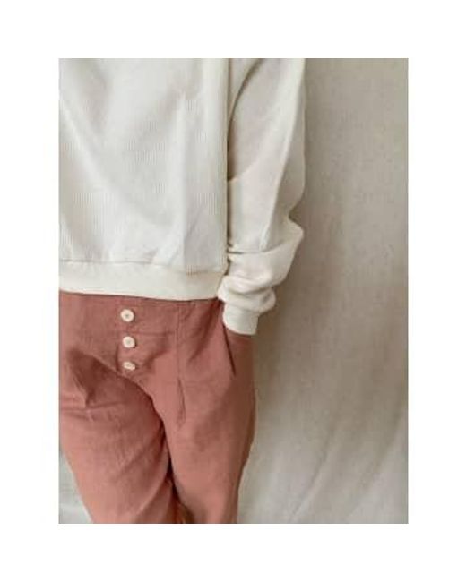 Mus & Bombon Pink Linen Trousers Linen