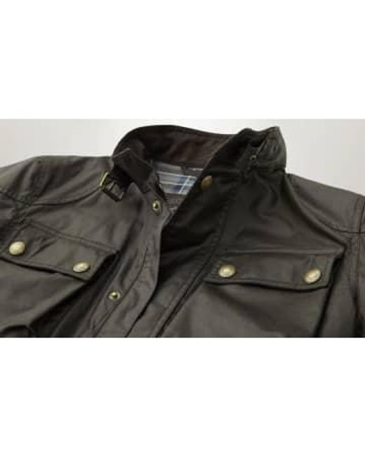 Belstaff Green Racemaster Waxed Jacket Faded Olive 50 for men