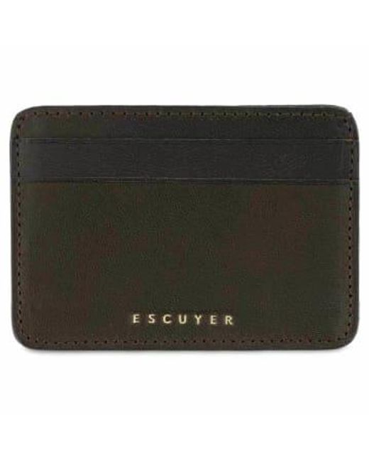 Leather Card Holder 1 di Escuyer in Black da Uomo