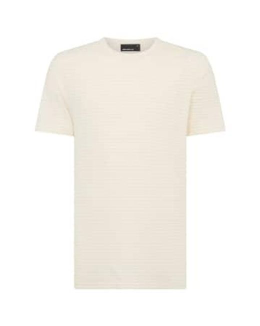 Remus Uomo Natural Crew Neck Stripe T-shirt Cream L for men