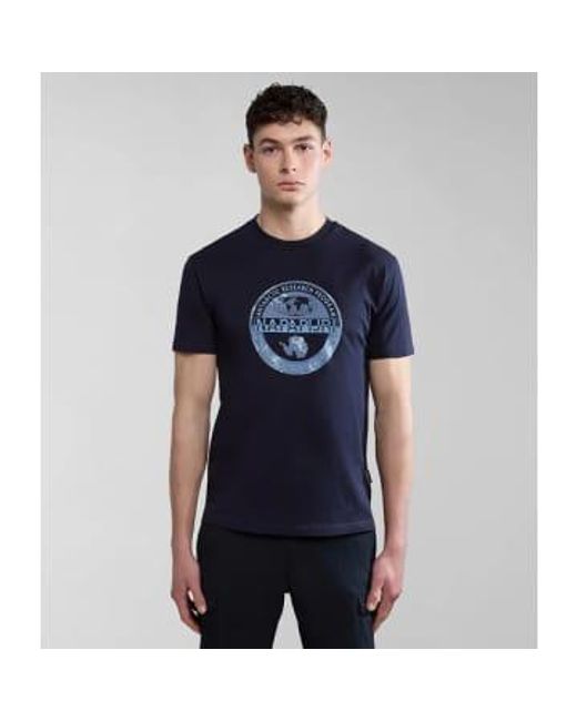 Camiseta bollo en la marina Napapijri de hombre de color Blue