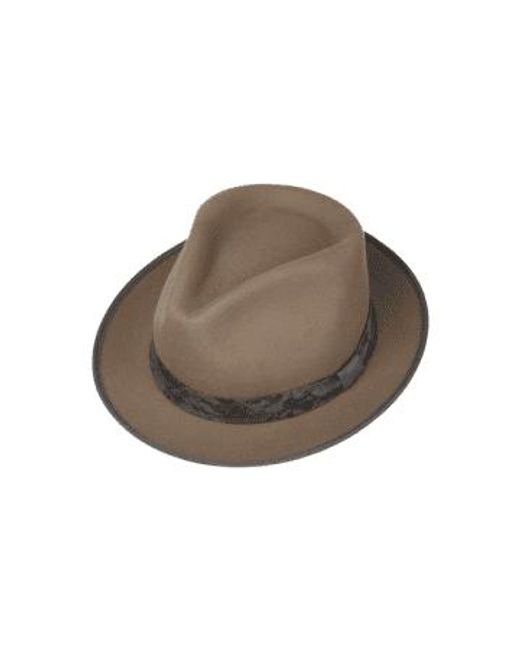 Stetson Brown Beige Vandrick Fedora Wool Hat Extra Large for men