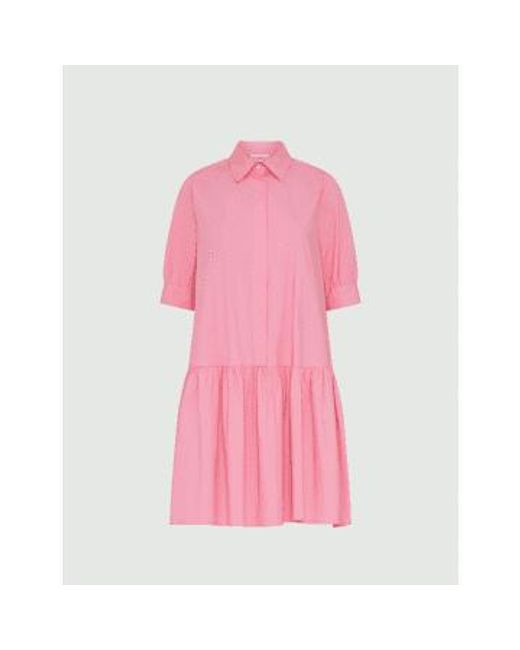Ebert Gathered Detail Mini Shirt Dress Size 8 Col di Marella in Pink