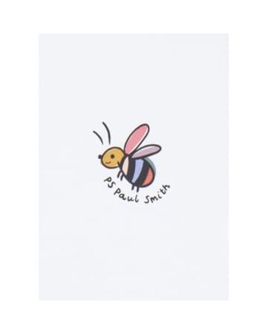Paul Smith White Bee Buzz Graphic T-shirt Col: 01 , Size: L M