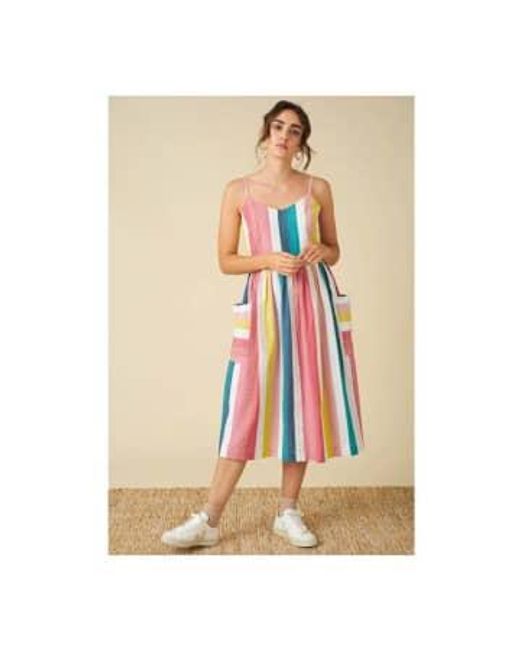 Lilac Rose Multicolor Bree Summer Rainbow Stripe Dress 10
