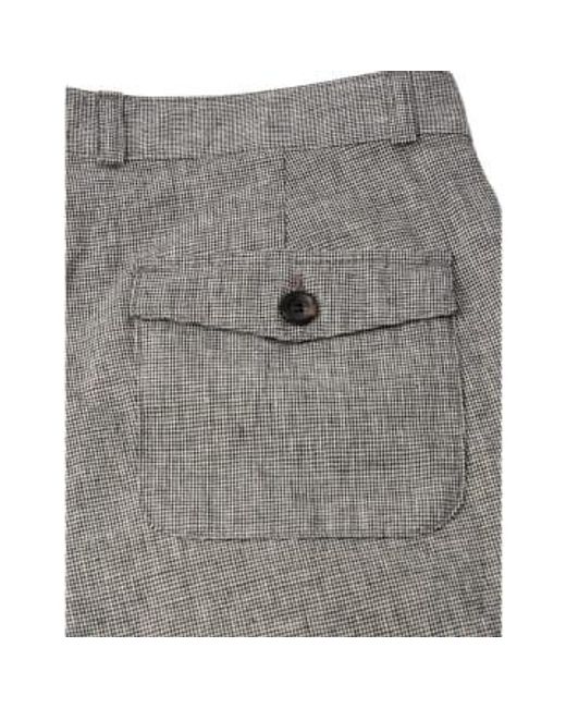 Pantalones plisados morton rackfield negro/blanco Oliver Spencer de hombre de color Gray