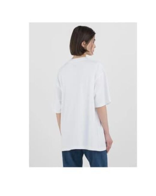 T-shirt à col à collier d'équipage sans genre avec logo 9zero1 Replay pour homme en coloris White