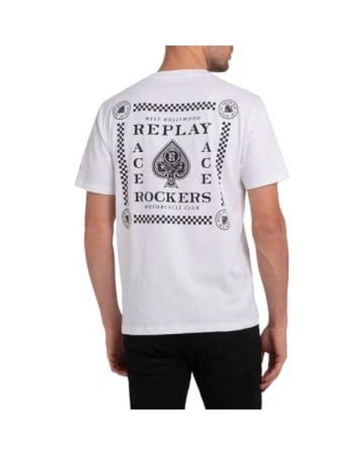 Ace of spas rockers t-shirt Replay pour homme en coloris White