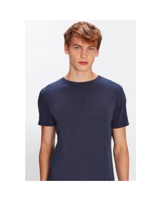 7 For All Mankind Blue Navy Featherweight Cotton T Shirt S for men