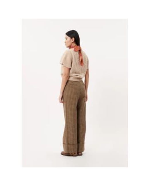 FRNCH Natural Pia Wide Leg Trousers Sand S