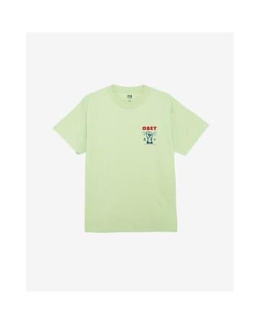 Nueva camiseta potencia transparente Obey de hombre de color Green