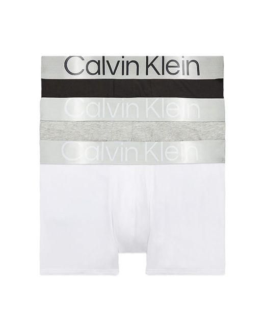 Calvin Klein Steel Cotton Trunks in Weiß für Herren | Lyst DE