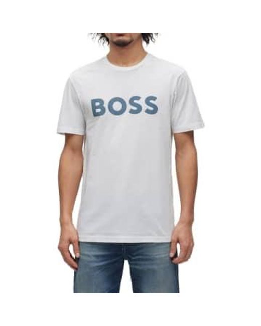 Boss White Thinking 1 Logo T Shirt Small for men