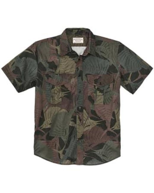 Filson Green Short Sleeve Washed Feather Cloth Shirt for men