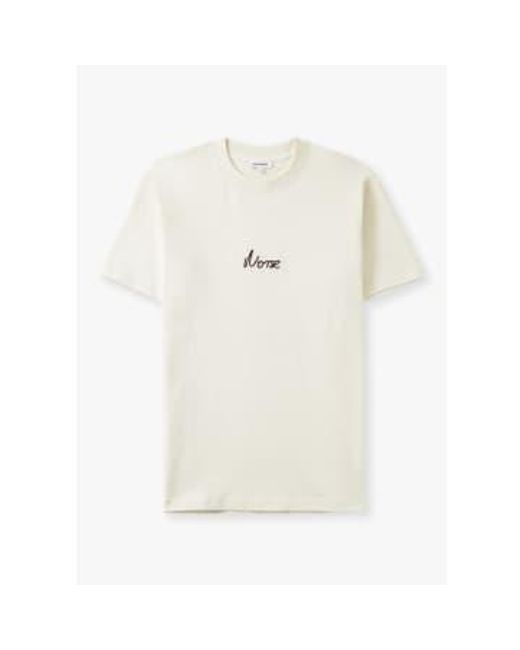 Norse Projects White S Johannes Organic Chain Stitch Logo T-shirt for men