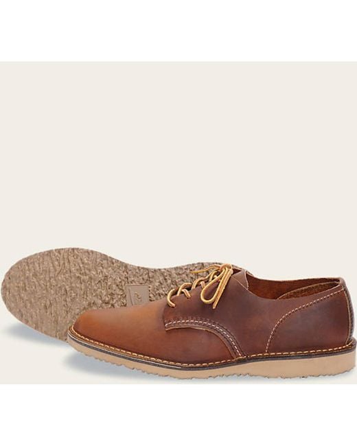 Red Wing Brown 3303 Weekender Oxford Copper Shoes for men