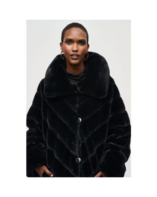 Joseph Ribkoff Black Reversible Faux Fur Coat M