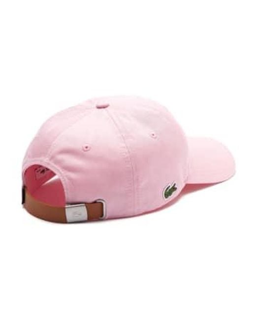 Rk4709 casquette coton brodée rose Lacoste en coloris Pink