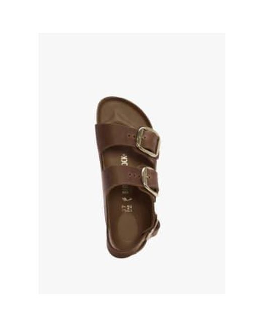 Milano big buckle sandalias cuero aceitado natural Birkenstock de hombre de color Brown