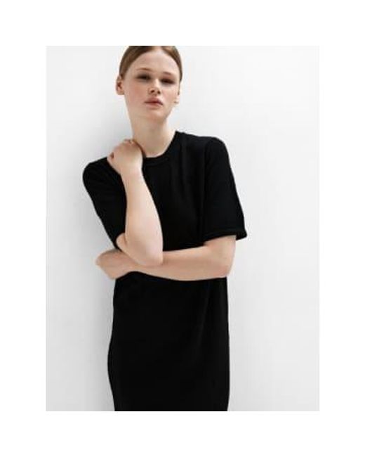 SELECTED Black Helena Knitted Midi Dress S