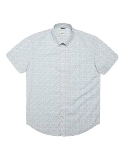 Ben Sherman Blue Optic Geo Print Short Sleeve Shirt for men