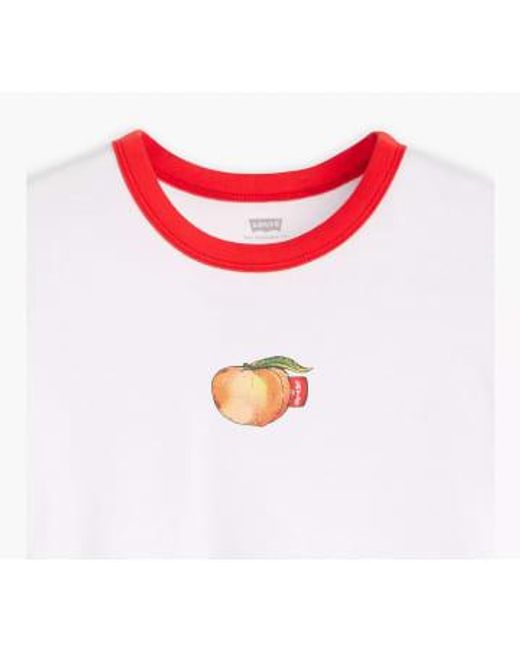 Levi's Red Mini -Ringer Grafikdruck T -Shirt