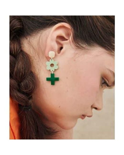 Orelia Green Prado Earrings Méthacrylate